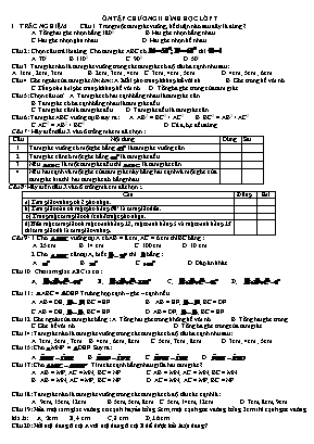 Đề cương ôn tập Chương II môn Hình học Lớp 7